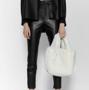NWT Zara High Rise Faux Leather Black Leggings